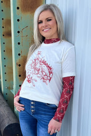 Bronc & Bows Mesh Top