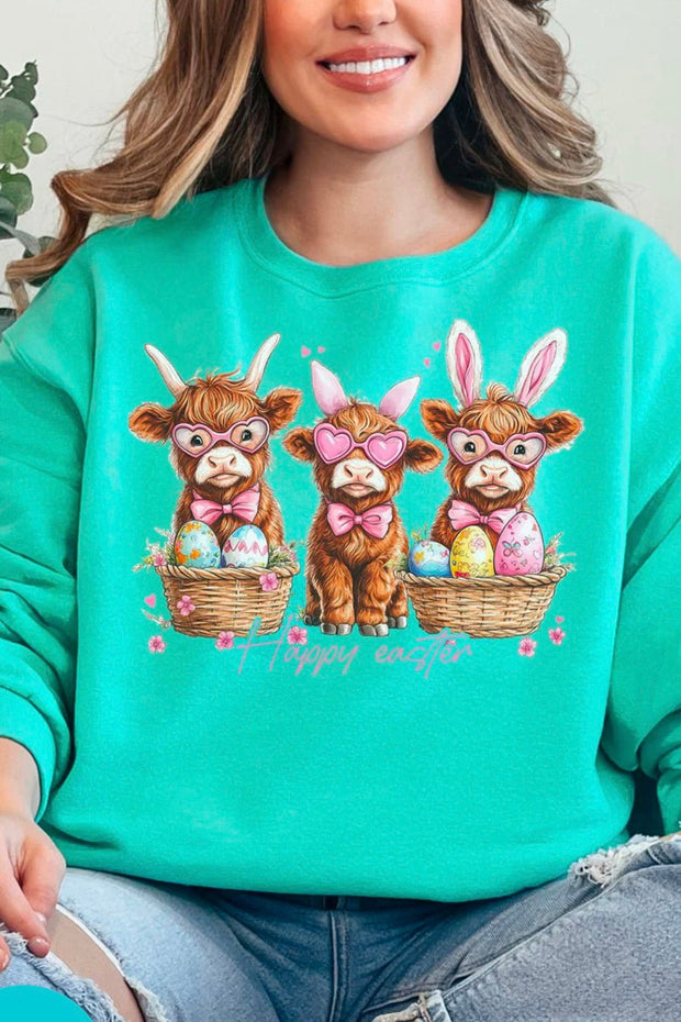 Happy Easter Highland Cow Top (Multiple Options)