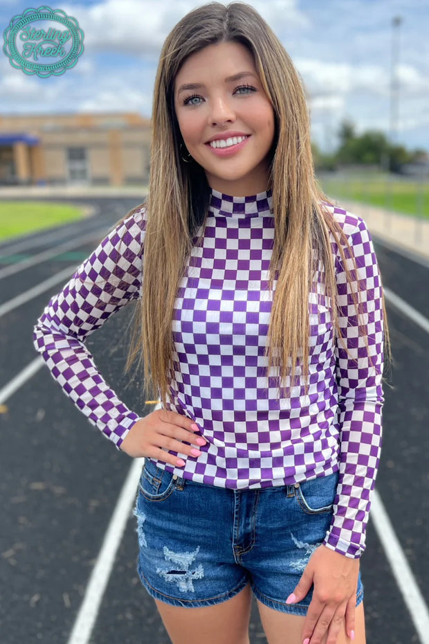 Pep Rally Mesh Top-Purple