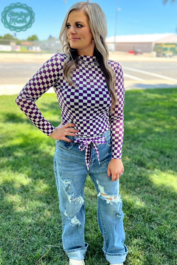 Pep Rally Mesh Top-Purple