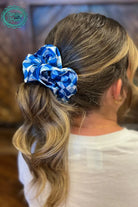 Pep Rally Scrunchie Blue Classy Southern Bling