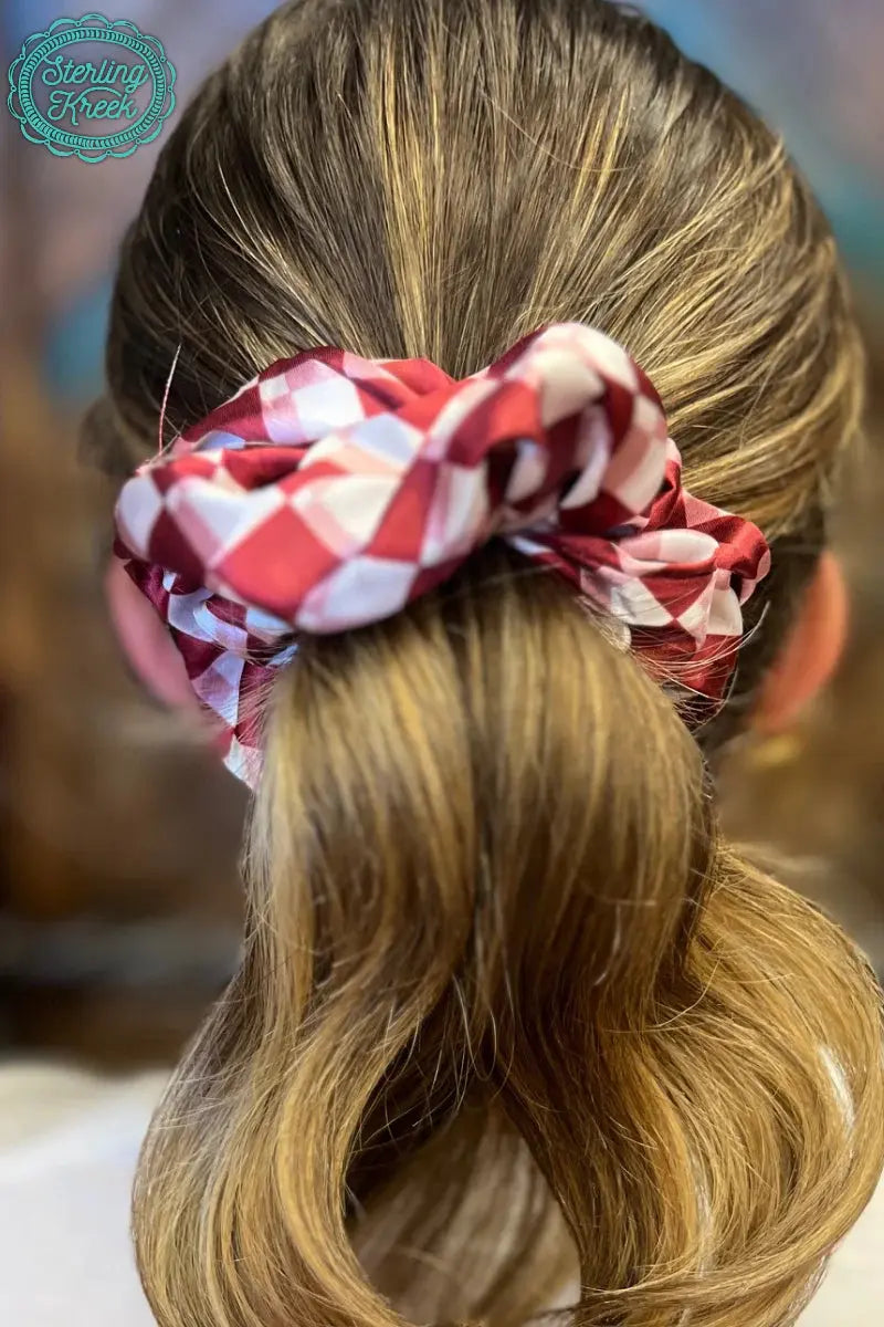 Pep Rally Scrunchie Maroon Classy Southern Bling