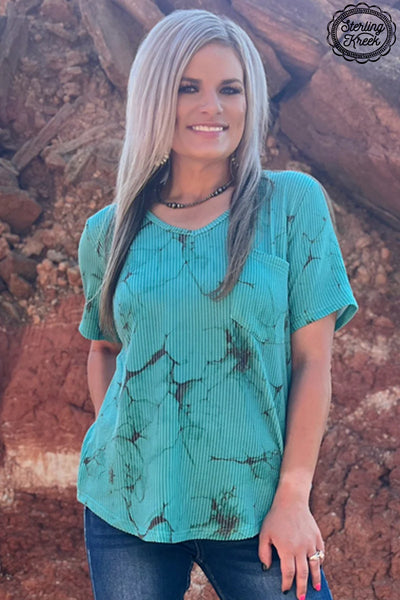 Turquoise Herd V-Neck Top