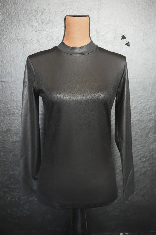 Leddy Leather Long Sleeve- Black