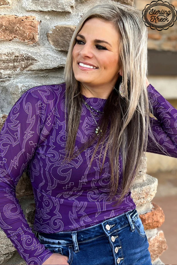 Bonfire Nights Mesh Purple Top