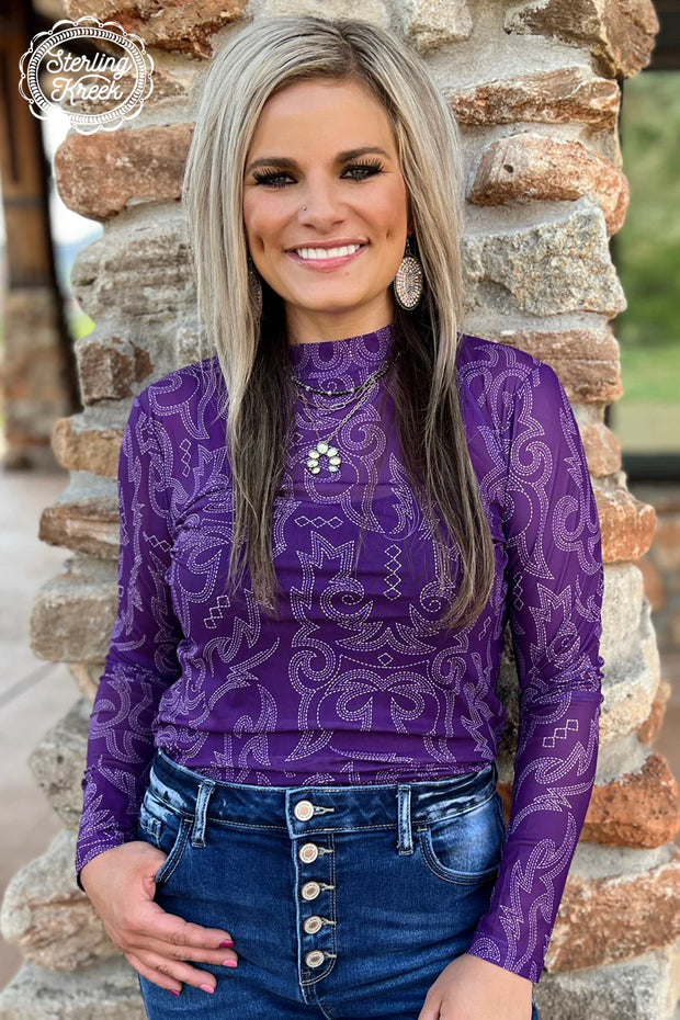 Bonfire Nights Mesh Purple Top