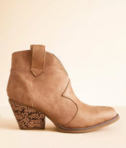 Dangerous Embossed Western Ankle Boot