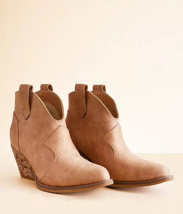 Dangerous Embossed Western Ankle Boot