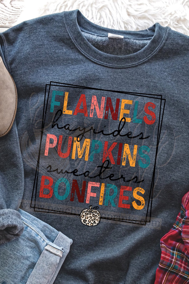 Flannels Hayrides Pumpkins Sweatshirt