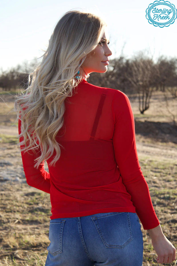Meshed Out Top-RED