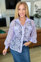 Stick Together Lace Button Up in Lavender Ave Shops