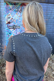 CHARCOAL- Starry Stud Tee