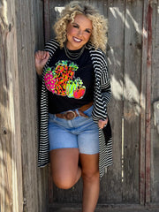 Neon Pumpkins Tee- BLACK (SHIPS 8/15)