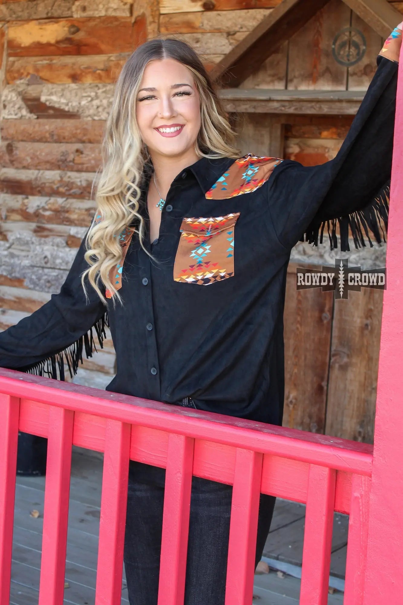 Flatland Fringe Button Up Rowdy Crowd Clothing