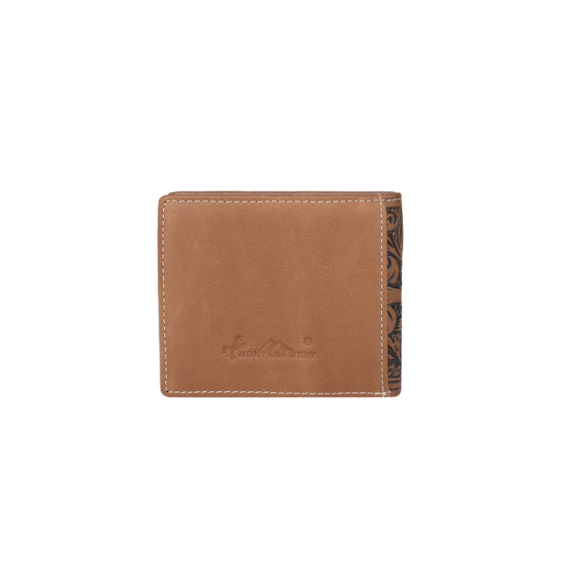 Brown Genuine Tooled Leather Collection Men's Wallet