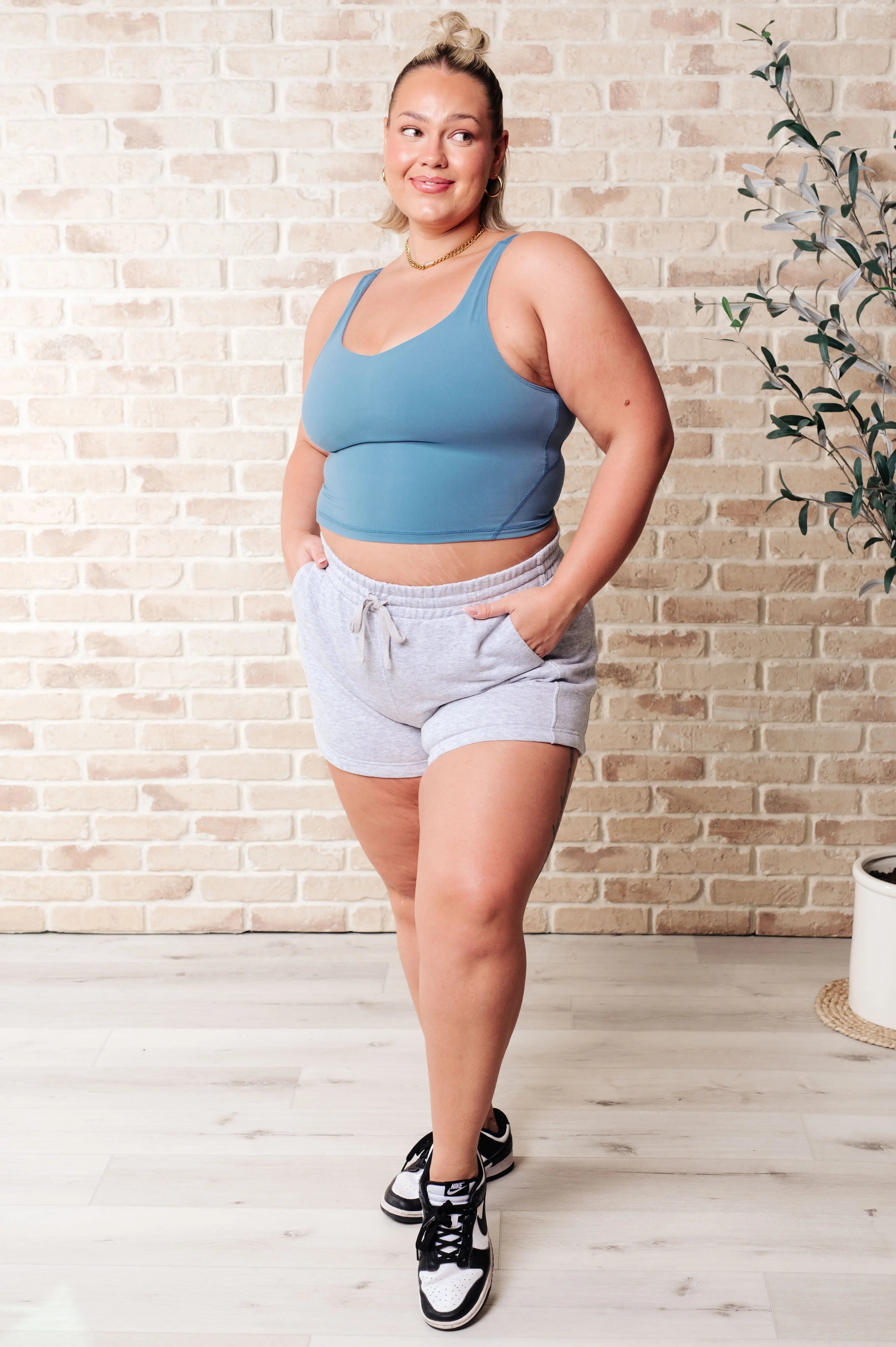 Rhythm and Rhyme Tank in Dusty Blue Ave Shops
