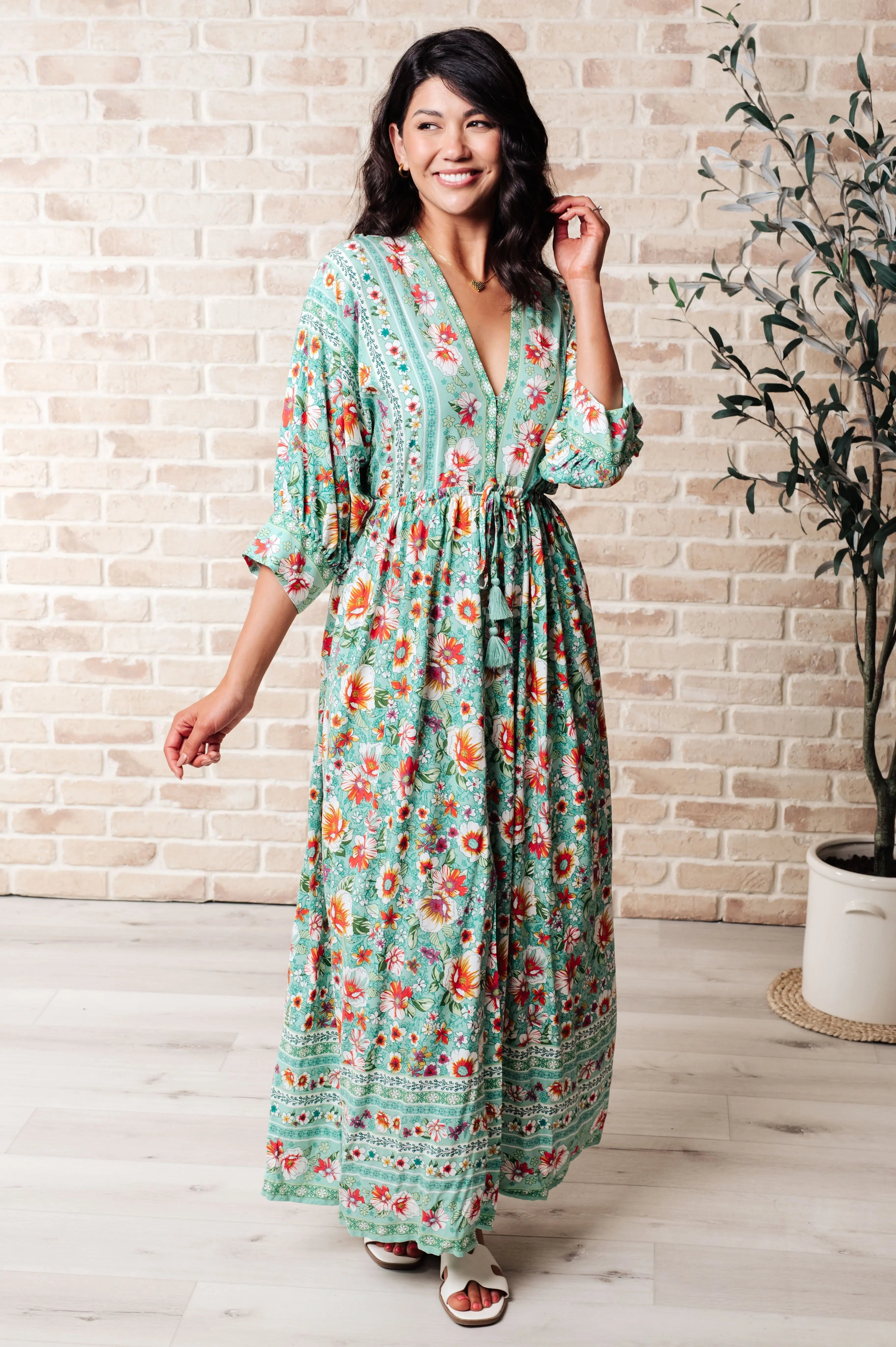 Rollin' Down the Windows V-Neck Dress Ave Shops