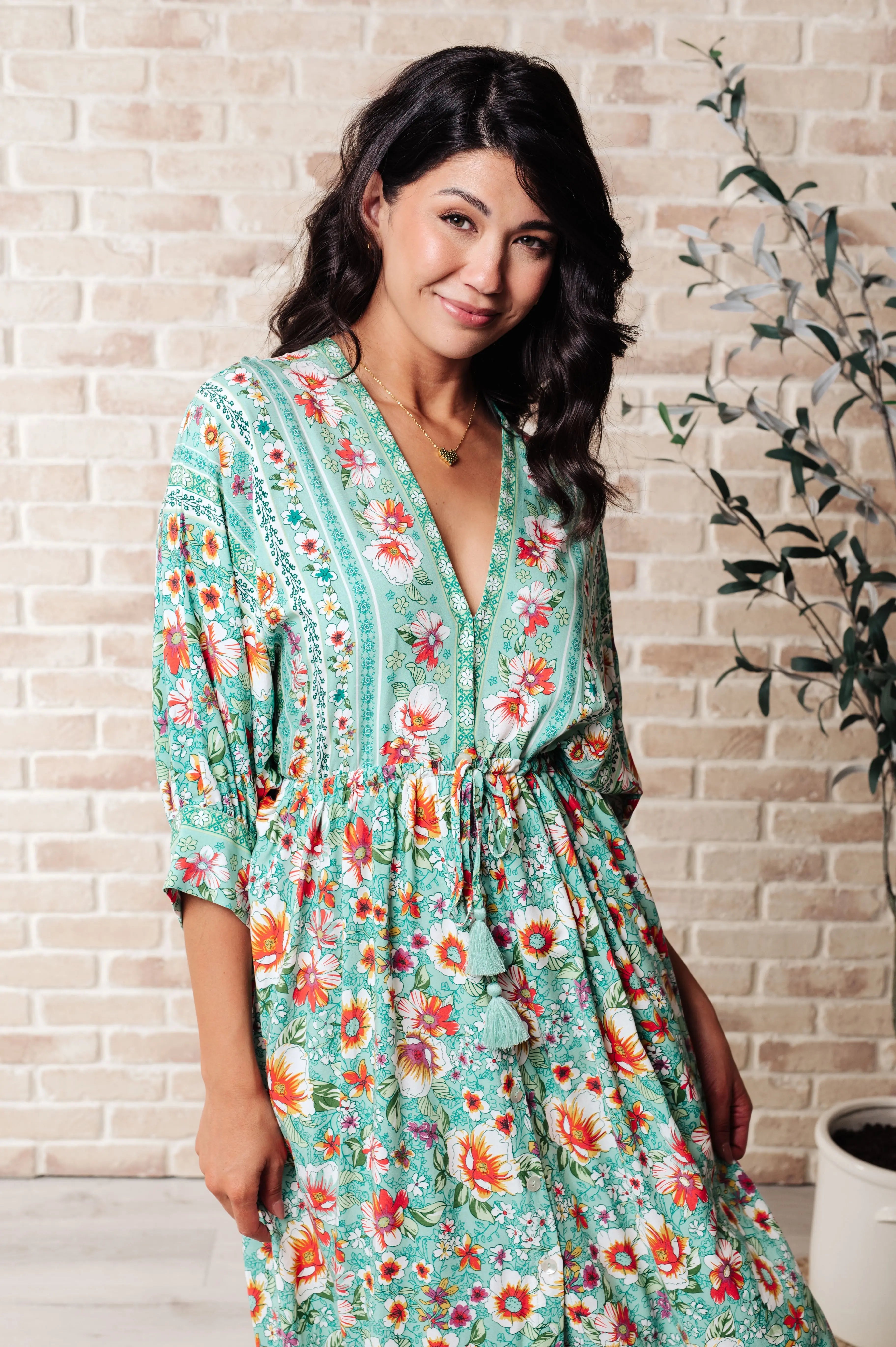 Rollin' Down the Windows V-Neck Dress Ave Shops