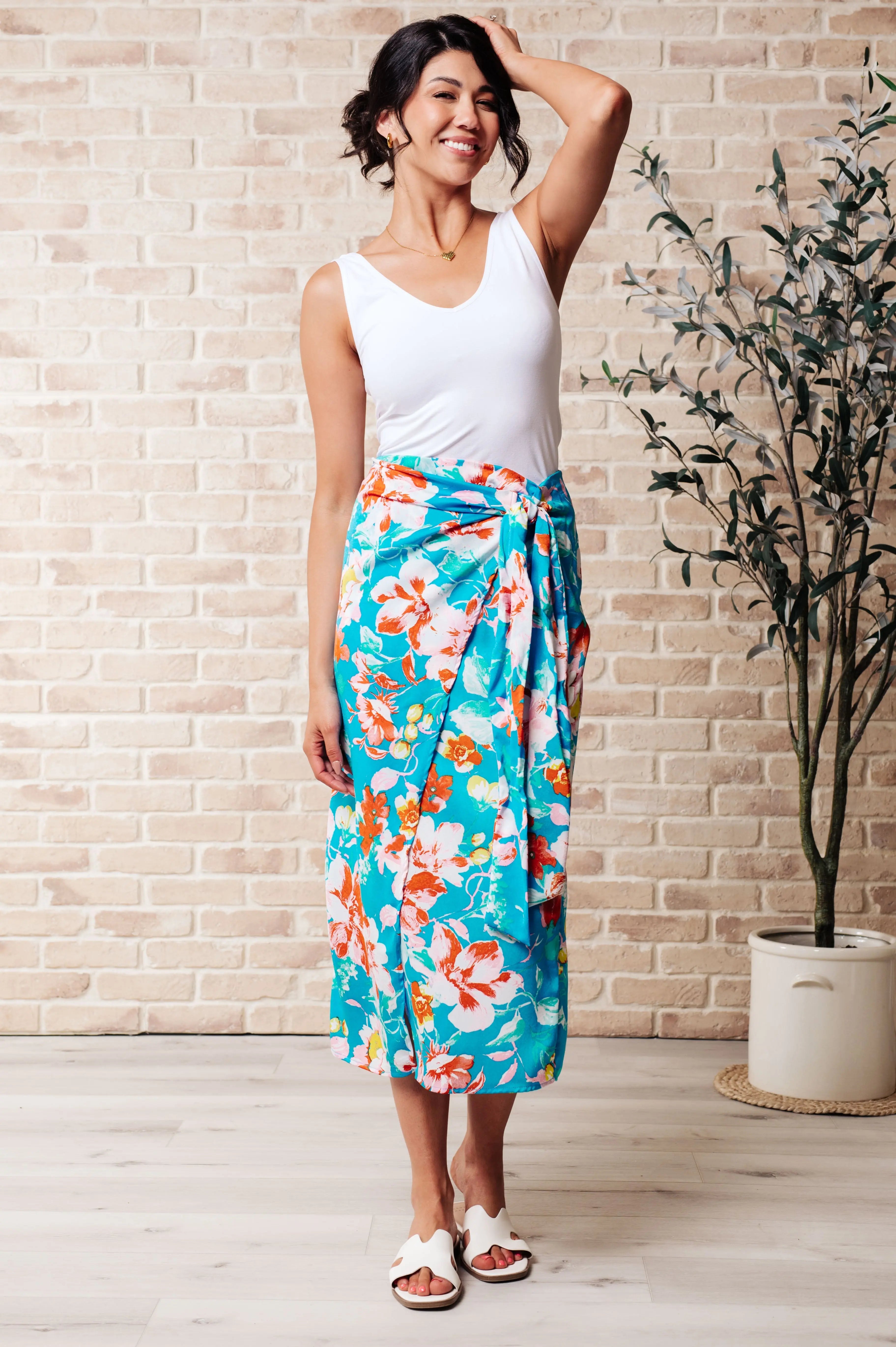 Take Me Outside Wrap Around Skirt in Blue Ave Shops