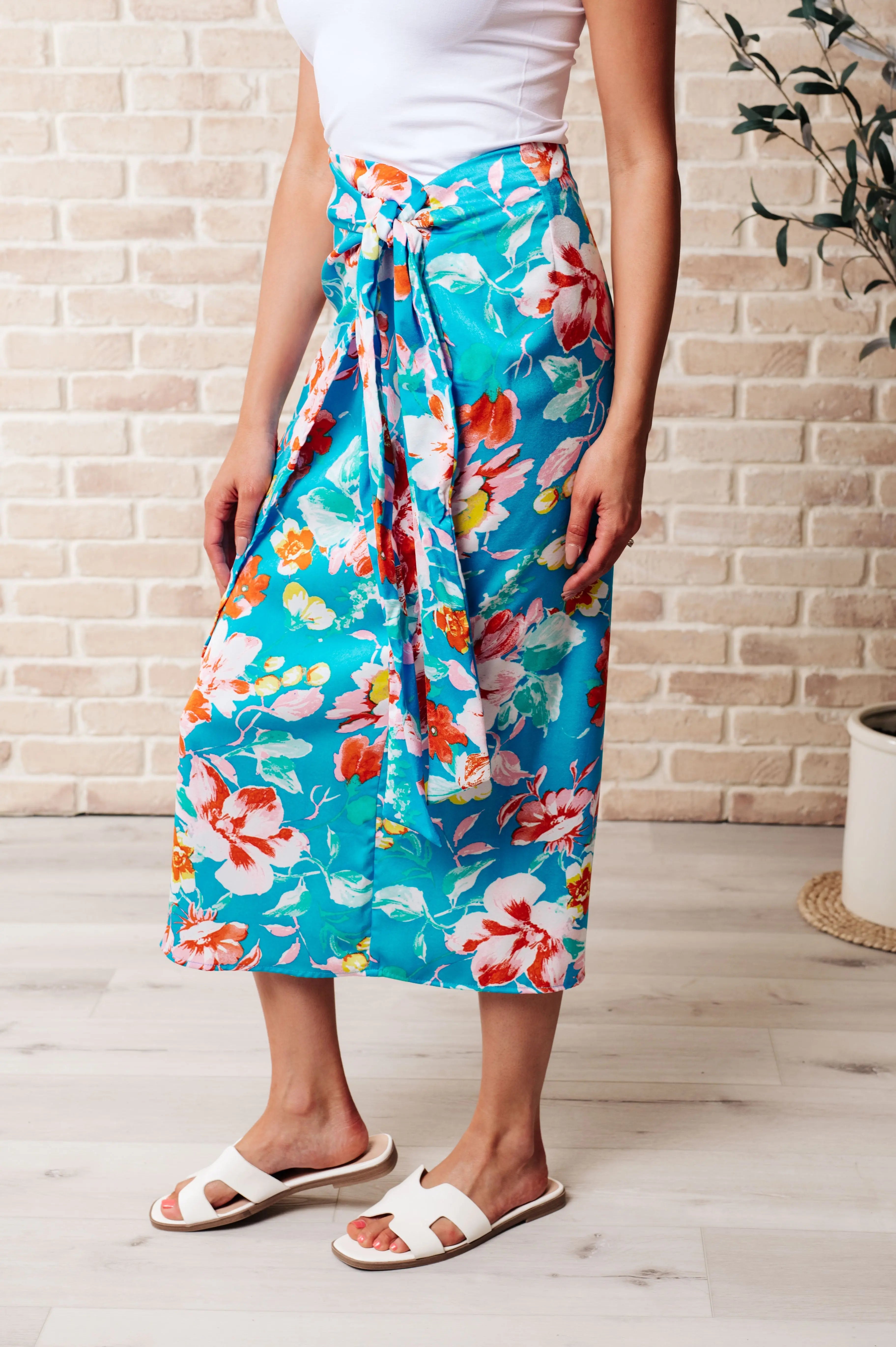 Take Me Outside Wrap Around Skirt in Blue Ave Shops