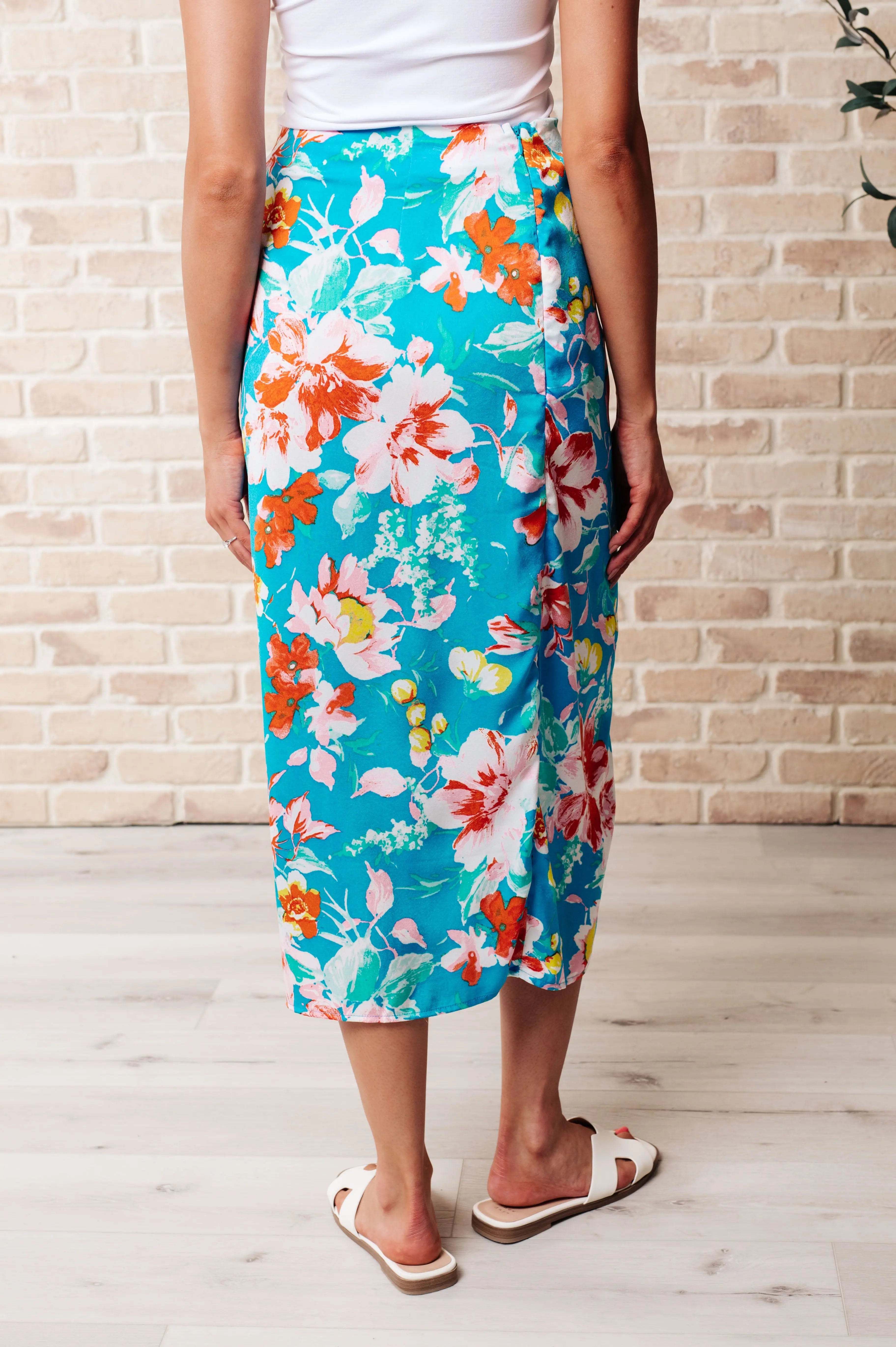 Take Me Outside Wrap Around Skirt in Blue Ave Shops