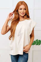 Thunder and Lightning Top in Cream Ave Shops