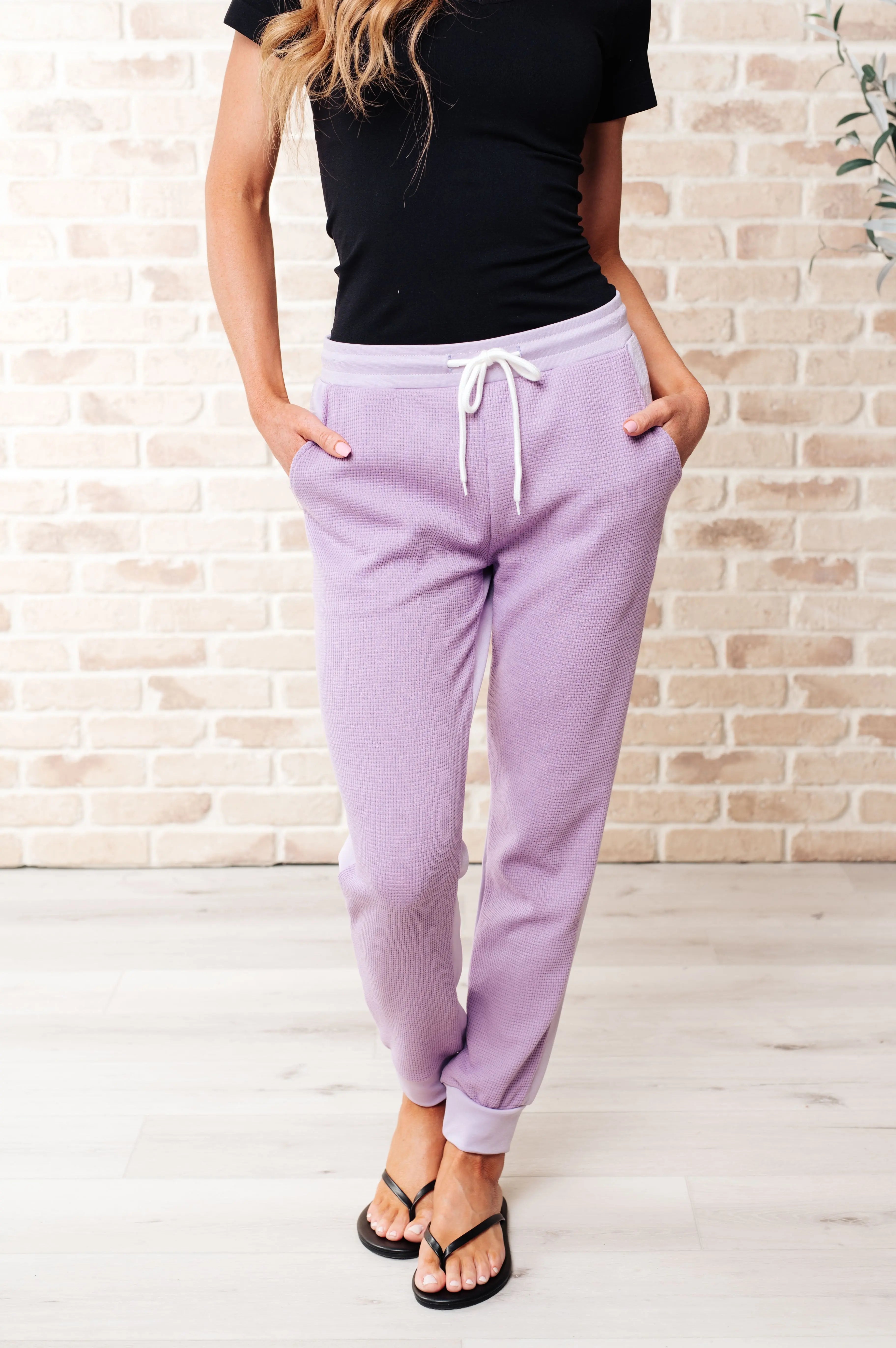 Tommy Two Tone Waffle Joggers Purple Ave Shops