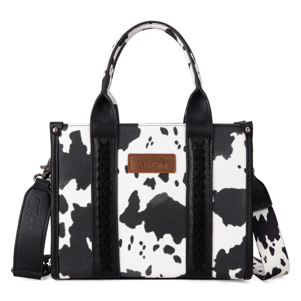 Wrangler Cow Print Concealed Carry Tote/Crossbody - Black
