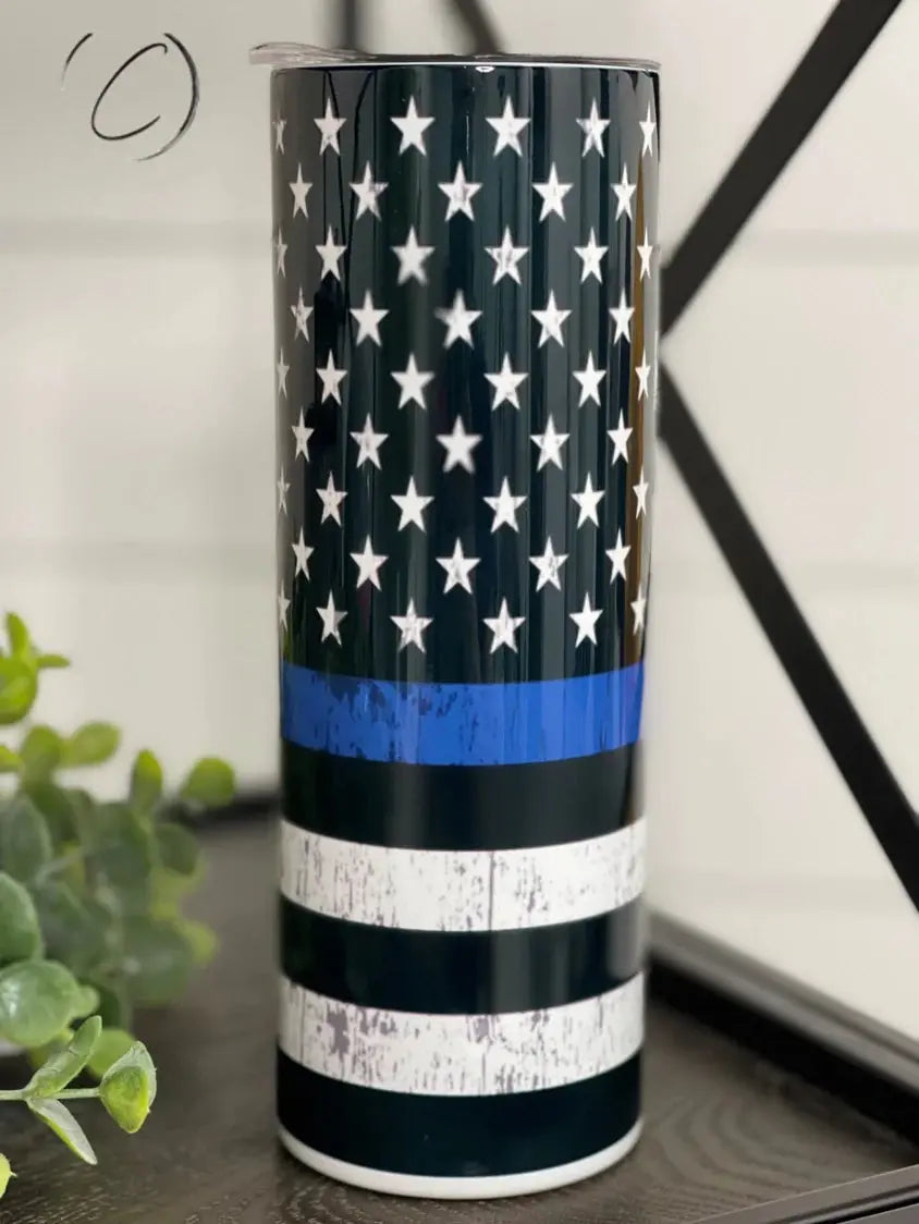PREORDER: Thin Blue Line Skinny Tumbler Ave Shops