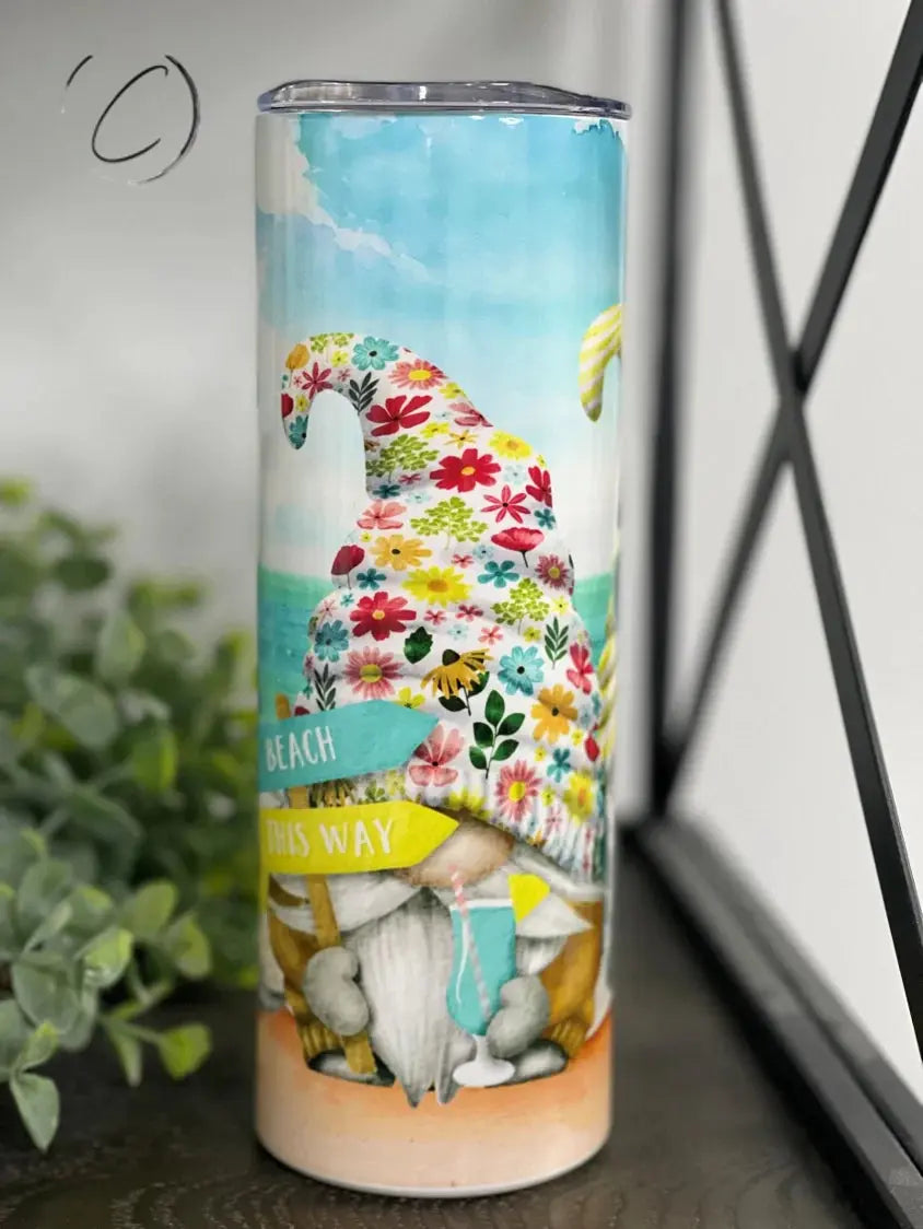 PREORDER: Beach Gnomes UV Color Changing Skinny Tumbler Ave Shops