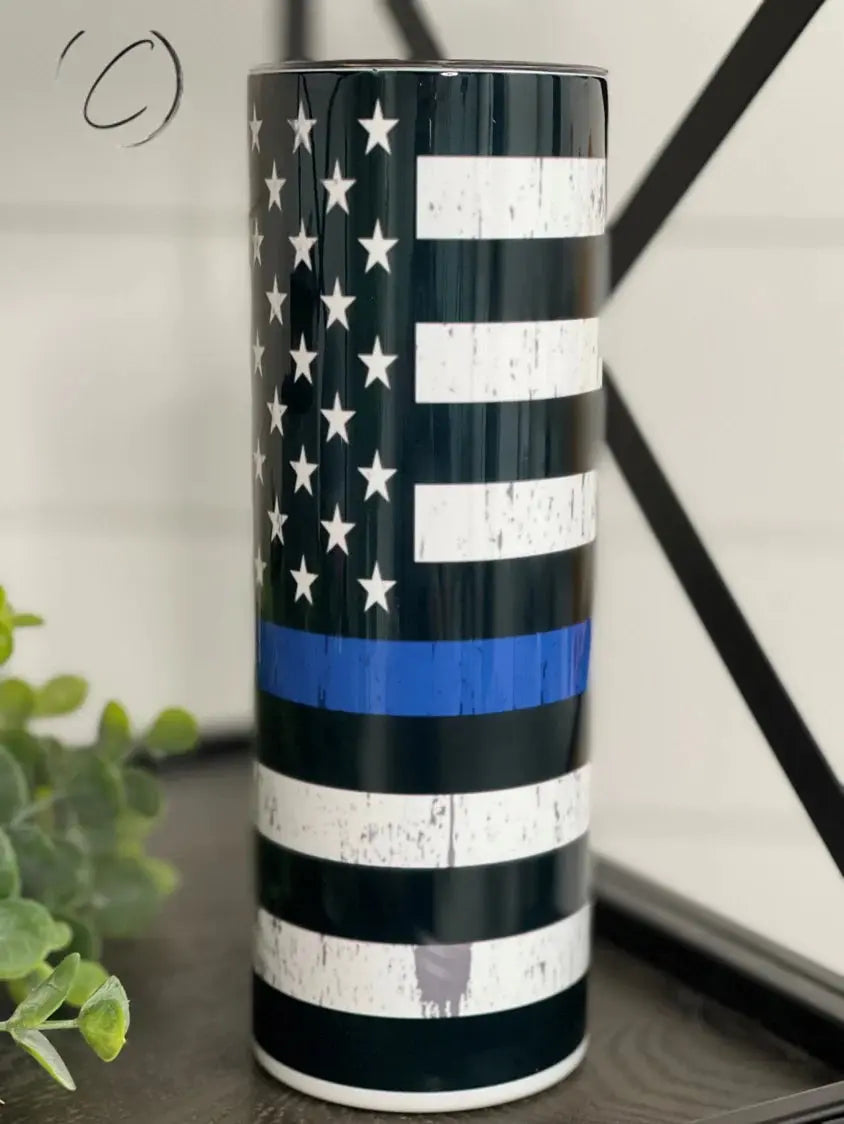 PREORDER: Thin Blue Line Skinny Tumbler Ave Shops