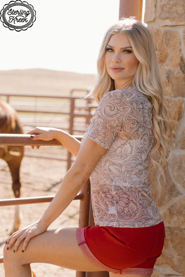 Country Tooled Mesh Top