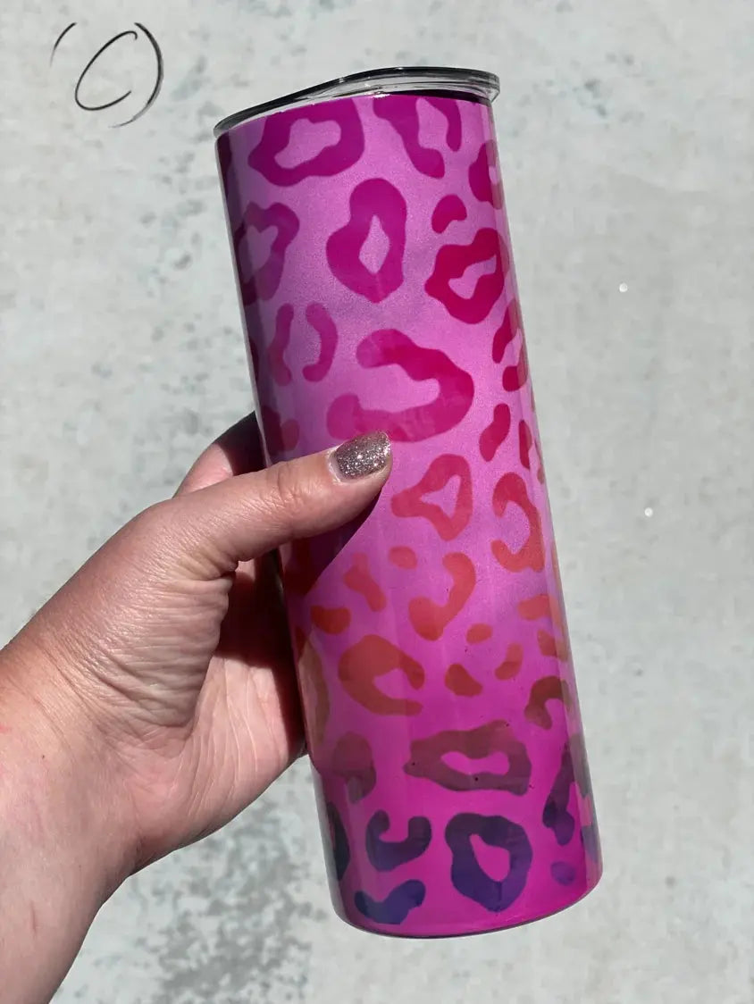 PREORDER: Marbled Ombre Leopard UV Color Changing Skinny Tumbler Ave Shops