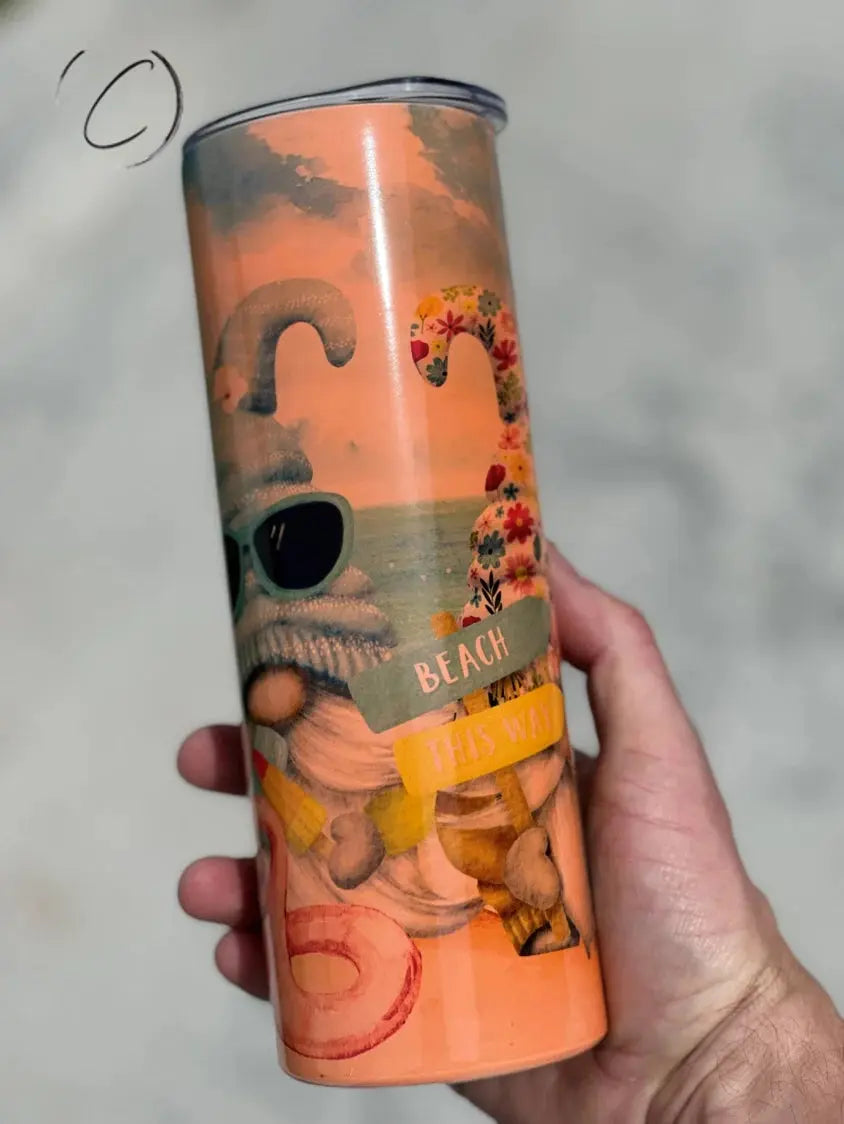 PREORDER: Beach Gnomes UV Color Changing Skinny Tumbler Ave Shops