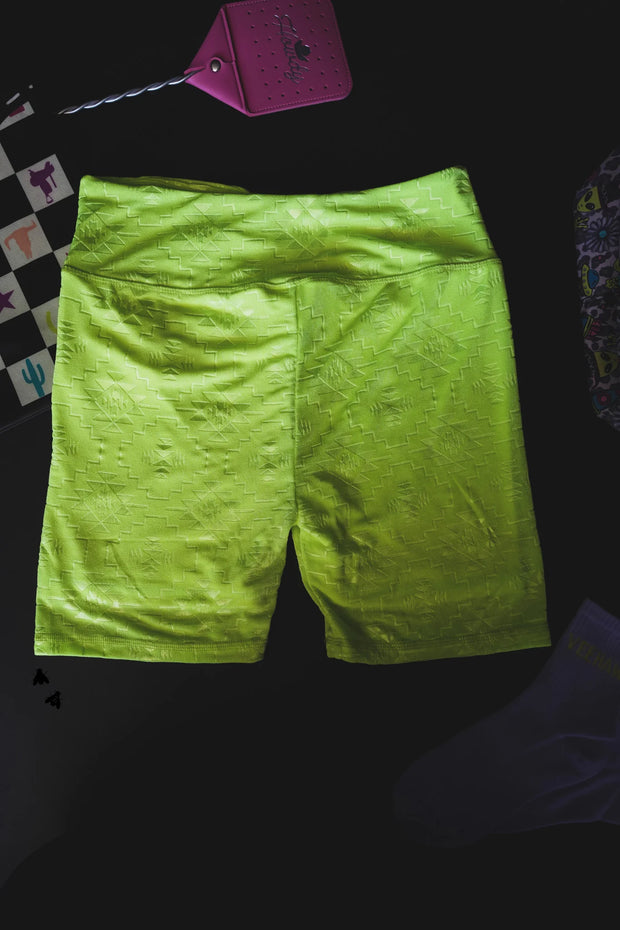 Chillville Biker shorts- neon