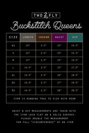 Buckstitch Queen Shorts- Black