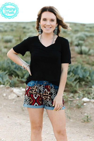 Patched Up Shorts- Leopard