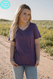 Simple Sterling Heathered Purple Top