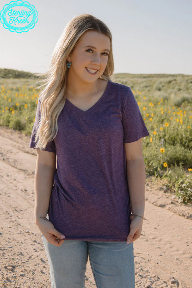 Simple Sterling Heathered Purple Top