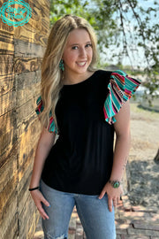 Ruffle Me Serape top