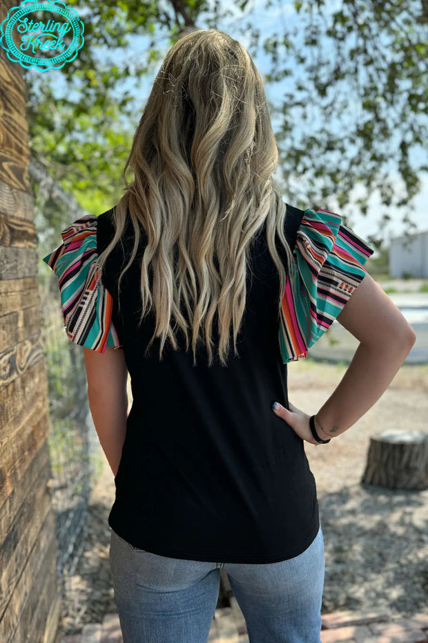 Ruffle Me Serape top