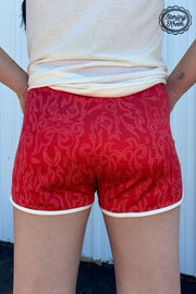 Raised Round Here Shorts- RED