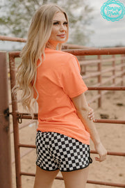 Tooled in Texas Neon Coral Tee