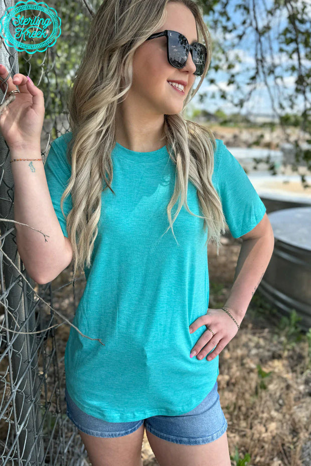 Simple Sterling Weathered Turquoise Top