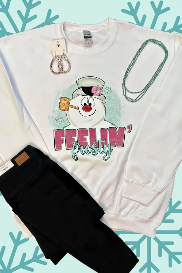 Snowman Sweatshirt Classy Southern Bling