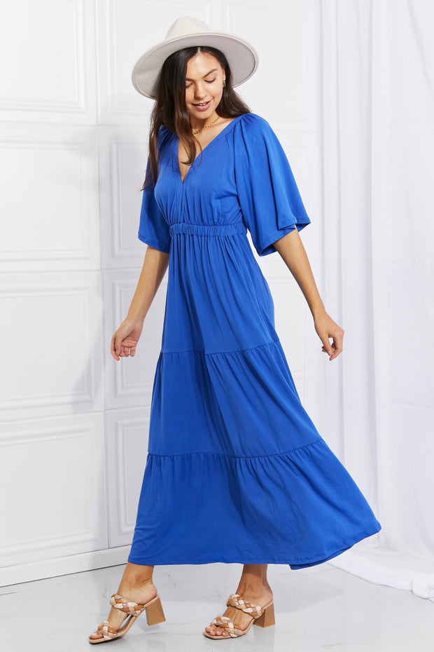 Culture Code Full Size My Muse Flare Sleeve Tiered Maxi Dress