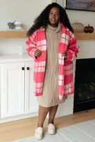 Passion in Plaid Coat in Pink Ave Shops