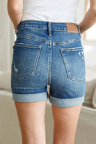 Jessica High Rise Control Top Vintage Wash Cuffed Shorts Ave Shops