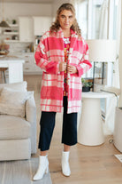 Passion in Plaid Coat in Pink Ave Shops