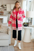 Passion in Plaid Coat in Pink Ave Shops